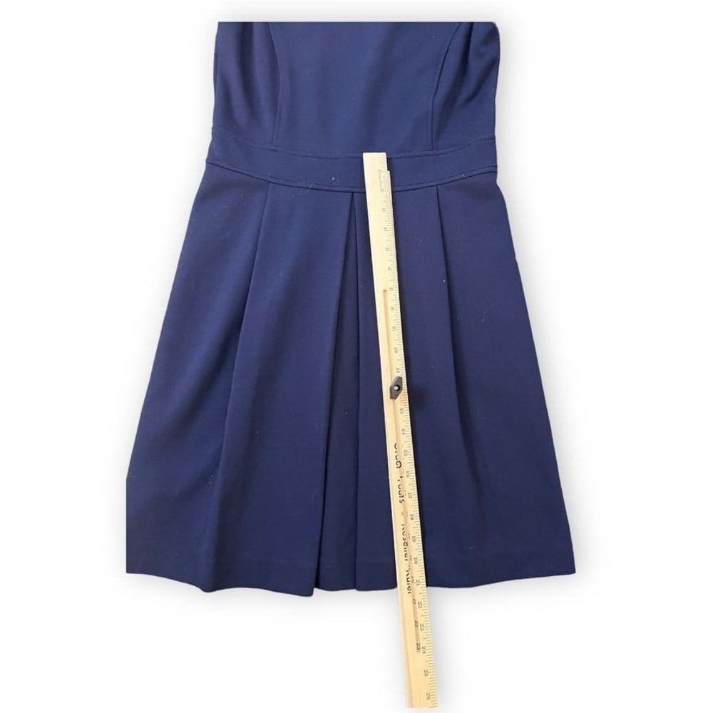 LL Bean Signature Ponte Dress Women 4 Blue Pleated A Line Midi Dress Read *item* - Picture 7 of 13